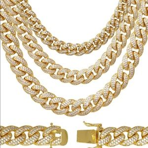 Miami Cuban Link C.Z Gold Plated Chain